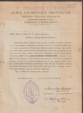 15839 MATELICA (MACERATA) PATENTE PER LA CONFESIONE DEI FRATI  vedi descrizione