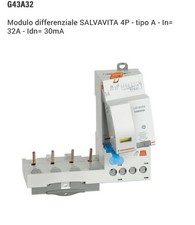 Bticino G43A32 - Modulo Differenziale SALVAVITA - tipo A - 32A - 30mA
