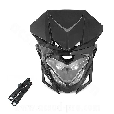 Maschera faro enduro - maschera, nera