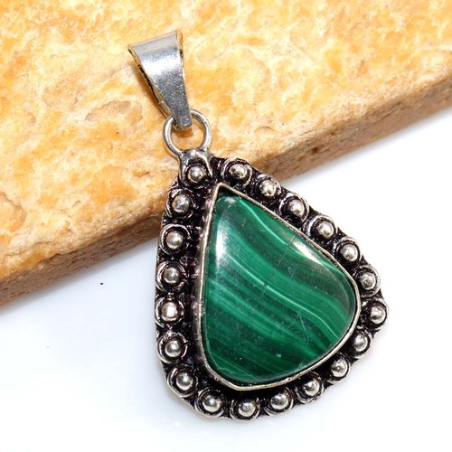 Ciondolo malachite argento - ciondolo,