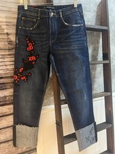 Jeans Zara rosso ricamato