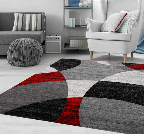 Tappeto soggiorno grigio rosso - tappeto,