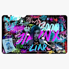 Tappetino da gioco Jinx Riftbound League of Legends + borsa tappetino gioco carte collezionabili tappetino mouse 2