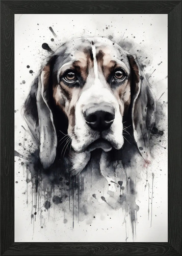 Beagle dog puppy love framed - dog,