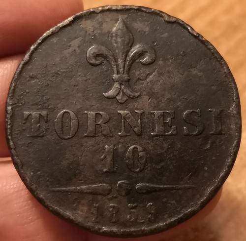 Moneta tornesi 1859 regno - moneta, 1859,