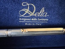 🔴 DELTA penna stilografica ARGENTO MASSICCIO 925 cartuccia ricaricabile