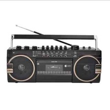 Radio Boombox Bluetooth Stereo Portatile Lettore Cassette Portatile O Cavo FM-AM