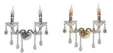 Applique candelabro gocce pendenti cristallo acrilico 2 bracci attacco E14 E35