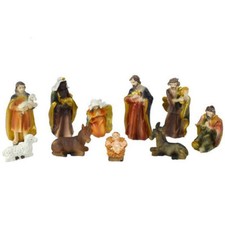 Set 10 Pezzi NativitÃ  Pastori Presepe In Resina 10 cm Decoro Natale 