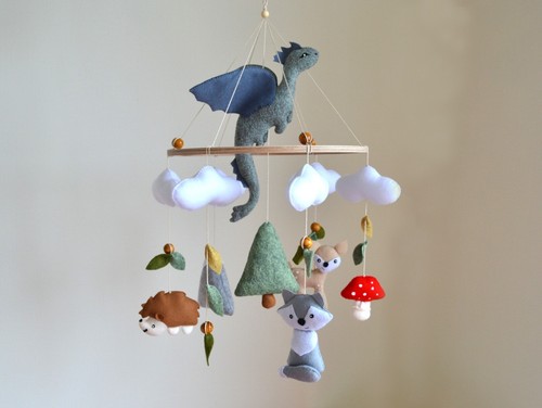 Dragon baby mobile fantasy - baby, mobile,