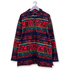 Pile Vintage multicolore a fantasia con zip intera - Taglia XL uomo