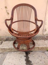 Poltrona Bambù Girevole E Reclinabile  Vintage
