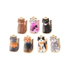 10 simpatici ciondoli misti moderni a forma di gatto placcati oro con dettaglio smaltato - P&P GRATIS