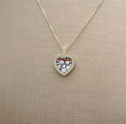 Collana donna cuore - , cammeo