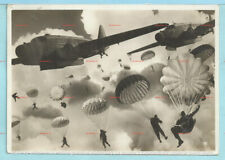 cartolina WW2 AVIAZIONE MILITARE ITALIANA: lancio Paracadutisti dalla fusoliera