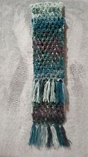 Sciarpa in Lana da Donna Fatta A Mano Viola Verde Ottanio Celeste Idea Regalo 