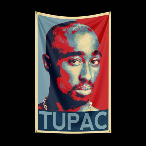 2pac tupac shakur bandiera - tupac,