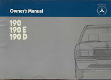 MERCEDES 190 Manuale d'uso 1983 Manuale manuale manuale W 201 W201 BA