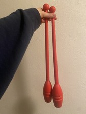 Clavette Plastica Rosso Ginnastica Ritmica Coppia Regolamentari FIG