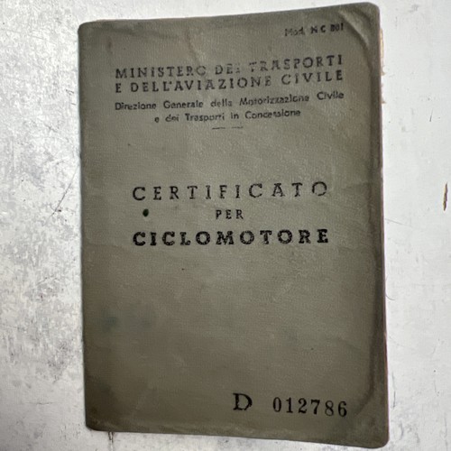 Libretto ciclomotore ben - ciclomotore, g.o.