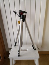 Treppiede portatile telescopico Bilora vintage con custodia in pelle anni '70.