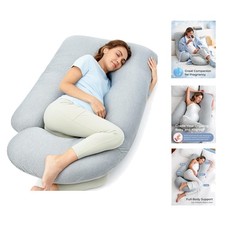 Cuscino per gravidanza a forma di U 57 pollici con copertura rinfrescante per il massimo comfort