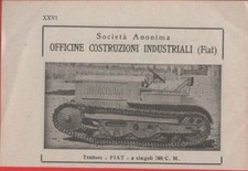Advertising - Trattore FIAT a cingoli OCI 708 CM -  1940