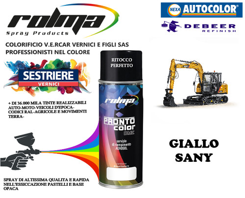 Giallo escavatori sany spray - escavatori,