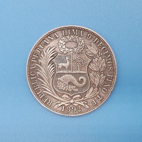 Perù 1892 argento - , fresato