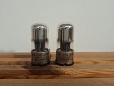 2x Jan-Chs- 6SN7W Sylvania Metal Base, Black Plate, Nos New