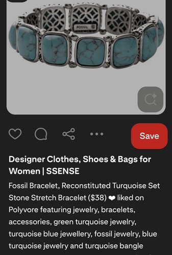 Bracciale turchese fossile