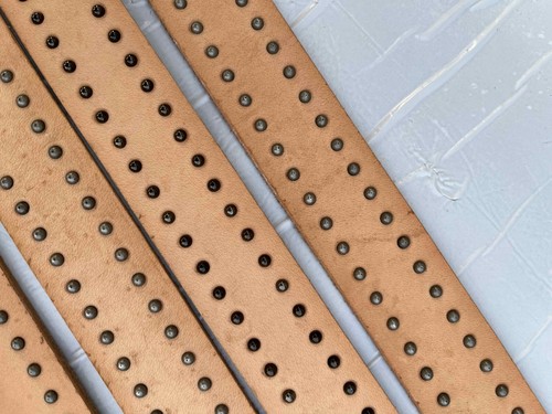 Strisce cuoio con borchie - in,