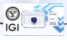 ZAFFIRO BLU NATURALE CUORE CT. 1,27  CON CERTIFICATO IGI  IN BLISTER