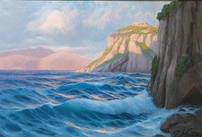 Mareggiata a Capri- Guglielmo Welters (1913-2003) - olio su tela - cm 90 x 70