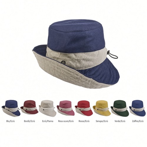 Cloche donna lino falda larga - cloche,