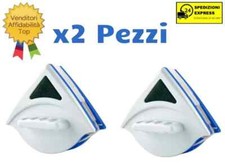 2 PEZZI LAVAVETRI MAGNETICO PROFESSIONALE PULISCI FINESTRE VETRINE CON CALAMITA