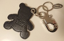 PORTACHIAVI D&G DOLCE GABBANA CON ORSETTO ORSO IN PELLE LEATHER E LOGO D&G