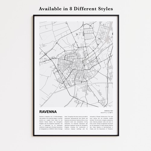 Stampa mappa città ravenna - città,