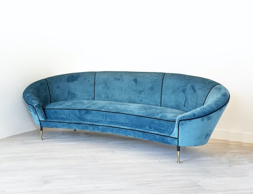 Divano curvo velluto - curvo, 1950
