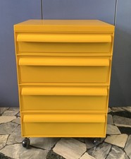 Kartell 4602 cassettiera modulare gialla 4 cassetti Simon Fussel Vintage Anni 70