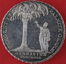 Medaglia Svizzera Bern Gymnasium Tedesco Bernense Argento