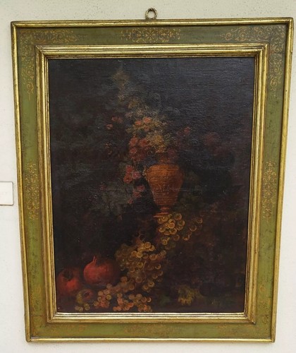 Antico dipinto olio tela - su,