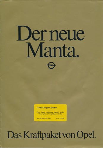 Opel manta sportcoupé - manta,