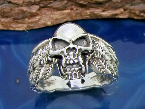 Anello teschio con ali - anello, 925