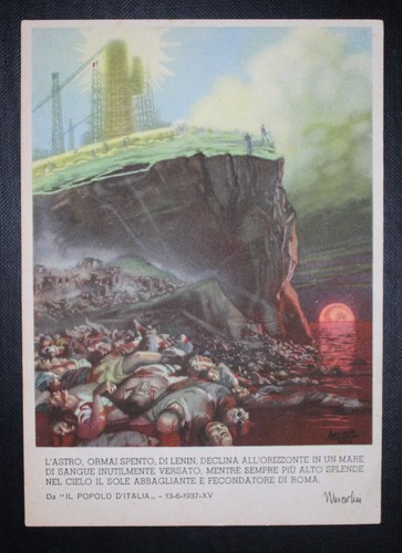 Cartolina fascismo mussolini - fascismo,