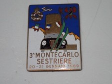 3° MONTECARLO SESTRIERE GARA AUTO 1989 PLACCA PIASTRA BADGE SMALTATA (A)