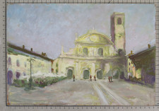 QUADRO AD OLIO VEDUTA PIAZZA