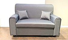 Divano 2 posti Mini Estasi tessuto grigio con 2 cuscini L.125 cm. piccoli spazi