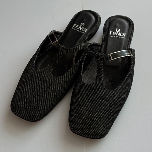 Fendi sandali denim punta
