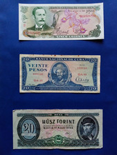 lotto 3 banconote : COSTA RICA / CU8A / UNGHERIA varie conservazoni (vedi foto)